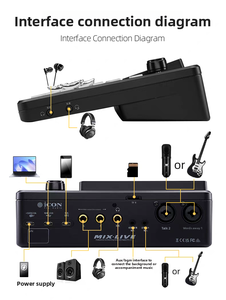 Ensemble complet d'équipement de karaoké avec microphone dynamique pour diffusion en direct mobile, carte son d'enregistrement, Icon <span class=keywords><strong>Aiken</strong></span> Mix Live - Product Image 5