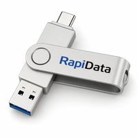 RapiData High Speed 2 in 1 Type-C OTG USB 3.0 Flash Drive Paduan Seng Putar Ganda Dual Drive Memory Stick CE