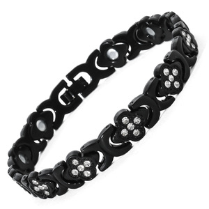 Braccialetto Magnetico Ultra Potente con Quadrifoglio Portafortuna e Zirconi, Unisex, Fila Singola - Product Image 4