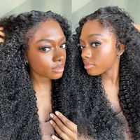 Perruques de cheveux indiens bruts afro crépus bouclés pour femmes noires perruque vietnamienne de cheveux humains brésiliens Hd Lace Frontal 4c Edge avec des cheveux de bébé