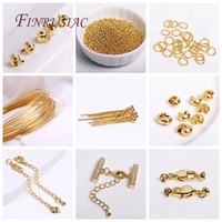 50pcs 18K Plaqué Or Boule Chaîne Fin Connecteur À Sertir Perle Pointe Noeud Couverture Bijoux Connecteur Clip Fermoir Raccords Composants