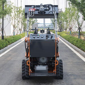 Skidsteer hydraulique diesel de haute qualité marche derrière le chargeur de direction de dérapage avec l'attachement standard de seau de grappin de râteau de racine - Product Image 6