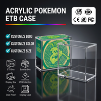 Boîte de protection en acrylique transparent de haute qualité pour cartes Pokémon Elite Trainer, vitrine moderne pour cartes de jeu, finition polie, directement de l'usine