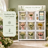 Distributeur Automatique Intelligent Réfrigéré en Acier Inoxydable pour Fleurs – Casier à Bouquets 8 Portes avec Gestion Cloud – Kiosque de Vente au Détail Automatique