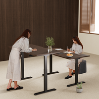 Bureau d'ordinateur électrique réglable en hauteur, moderne et personnalisable, avec double moteur, en bois, pour mobilier intelligent de bureau