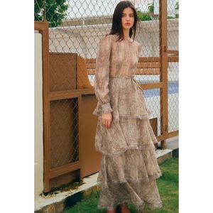 Maxi d'automne élégant et charmant pour dames ODM Services Collection d'automne du Vietnam Tissu en mousseline de soie de haute qualité Longueur au sol Naturel - Product Image 1