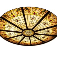 Verre solide personnalisé en usine église vitrail plafond étanche écologique pour hôtel Villa salon verre décoratif