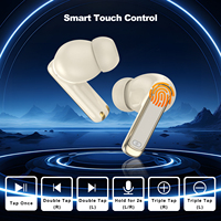 Écouteurs TWS ANC à réduction de bruit 48 dB, anneau en cuivre 13 mm, AB5636D V6.0, 300 mAh, écran LED, mode transparent, pour voyage et affaires
