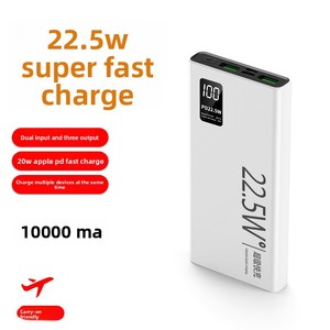 FOX K7 Certifié 3C, Chargeur <span class=keywords><strong>Super</strong></span> Rapide Transfrontalier 22.5W, Batterie Externe Li-Polymère 2-en-1 10000mAh avec Câble Micro USB pour l'Italie - Product Image 5
