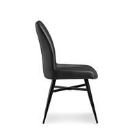 Chaises de salle à manger nordiques en métal noir meubles de salle à manger rembourrés de style industriel domestique