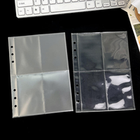 Pochettes transparentes en PVC/PP à 4 compartiments pour cartes photo, pages de classeur A5 à feuilles mobiles