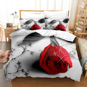 Juego de <span class=keywords><strong>cama</strong></span> ChamXue, <span class=keywords><strong>funda</strong></span> nórdica, fundas de almohada, poliéster tejido Floral rosa, juego de <span class=keywords><strong>funda</strong></span> nórdica de 3 piezas, estilo europeo y americano - Product Image 2