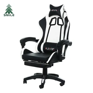 Office chair computer PU leather gamer chairs adjustable light adult gaming chairs with footrest