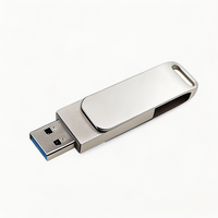 Unidad Flash USB Metálica Giratoria 2 en 1 de Gran Capacidad, 16GB/32GB/64GB/128GB, USB 2.0/3.0 OTG Tipo-C, Garantía de 2 Años