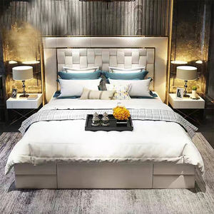 Di lusso mobili camera da <span class=keywords><strong>letto</strong></span> in legno con cornice in pelle king size set camera da <span class=keywords><strong>letto</strong></span> moderna di lusso bianco di alta testiera doppia tipo formato <span class=keywords><strong>letto</strong></span> - Product Image 2