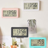 Termómetro Digital LCD de temperatura y humedad para interiores, reloj digital con pantalla LCD, multitermómetro, higrómetro