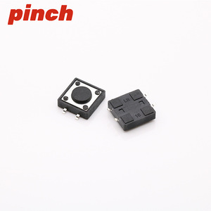 สวิตช์สัมผัส 12x12 มม. ปุ่มกดแนวตั้ง 4 ขา หัวสีดำ รูปทรงสี่เหลี่ยม สายทองแดง SPST 3.3VDC 500mA - Product Image 4