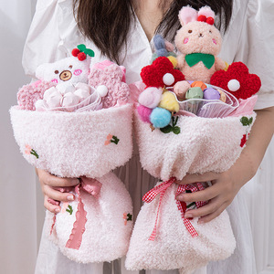 Vente chaude Valentine Cadeau Doux En Peluche Valentine Rose Fleur Sucette Bouquet <span class=keywords><strong>Poupée</strong></span> Pour Enfants Créatifs En Peluche Mignon <span class=keywords><strong>Poupée</strong></span> Bouquet - Product Image 1