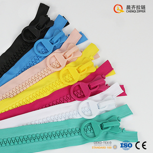 Vente directe d'usine 25cm (32 résine POM) grandes dents en plastique <span class=keywords><strong>fermeture</strong></span> <span class=keywords><strong>éclair</strong></span> en caoutchouc 20 # haut bas arrêt vêtements durables bagages - Product Image 5