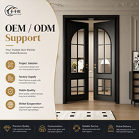Porte en verre française moderne avec un design élégant, porte intérieure personnalisée, porte en bois de qualité supérieure, fournisseur de projets OEM ODM