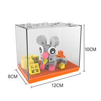Bloques de Construcción Mini PUNGROW, Ladrillos de Plástico Educativos, Juguetes de Construcción DIY, Set de Construcción de Ratones y Ratas, para Regalo Promocional