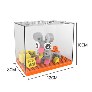 PUNGROW 미니 빌딩 블록 벽돌 플라스틱 교육 DIY 건설 장난감 판촉 선물 쥐 동물 건물 세트 - Product Image 6