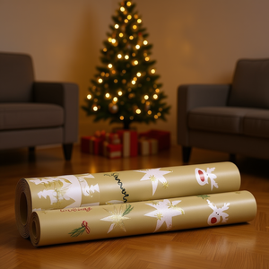 กระดาษห่อของขวัญคริสต์มาส 1.5 ม. x 70 ซม. ลายหลากหลาย สำหรับห่อของขวัญวันหยุด - Product Image 3