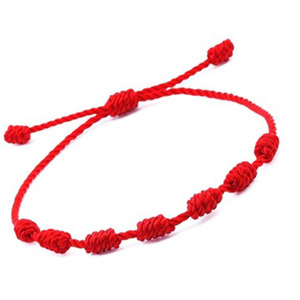 Best Selling Wholesale <strong>Red</strong> Rope 7 Knot Lucky <strong>Red</strong> String <strong>Bracelet</strong> Simple Handmade Adjustable for Couples Fashion Thread <strong>Bracelets</strong> - Product Image 3