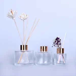 100ml Wholesale Cylinder Screw Top Home Decoration Transparent Aroma Fragrance Reed Diffuser Glass Bottle