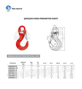 HIDEA <strong>Lifting</strong> <strong>Hook</strong> Single Ring Sliding <strong>Hook</strong> 1.12t to 15t Heavy Duty Anti Rust Powder Coated G80 Slip <strong>Hook</strong> <strong>with</strong> Half Link - Product Image 2
