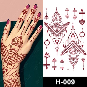 Di alta qualità Waterproof Body Art Mehndi Mandala rosso marrone marrone marrone <span class=keywords><strong>indiano</strong></span> <span class=keywords><strong>hennè</strong></span> tatuaggio adesivi personalizzati - Product Image 6