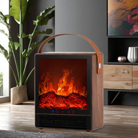 Mini Chauffage Électrique 1500W avec Effet de Flamme Réaliste en Céramique PTC, Chauffage d'Appoint Silencieux 36dB avec Commande Vocale pour Chambre à Coucher