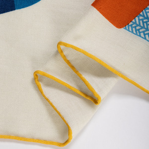 Alta qualità <span class=keywords><strong>donna</strong></span> Vintage elegante 130x130cm inverno caldo scialle sottile Logo geometrico quadrato di lana di <span class=keywords><strong>seta</strong></span> <span class=keywords><strong>sciarpa</strong></span> di lana <span class=keywords><strong>Cashmere</strong></span> - Product Image 4