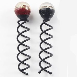 Pince à cheveux chinoise en spirale noire à tête ronde avec perle, pour chignon, outil de coiffure - Product Image 5