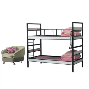 Nhà Máy Tùy Chỉnh Thép Dành Cho Người Lớn Giường Tầng Khung Kim Loại Hai Tầng Giường Nhà Trường Ký Túc Xá Khách Sạn Ký Túc Xá Sắt Loft Giường - Product Image 3