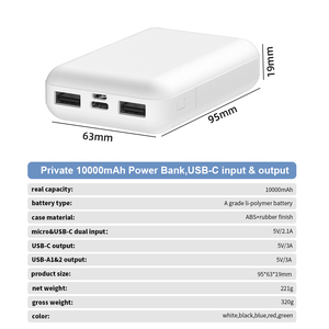 Batería Externa Pequeña con Cuatro Indicadores de Carga, Doble USB, Ultra Delgada y Portátil de 10000mAh para Actividades al Aire Libre - Product Image 5