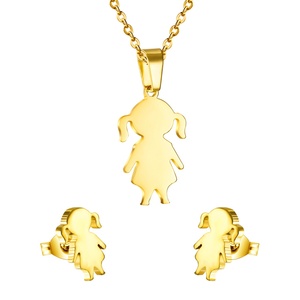 Fashion <b>Kids</b> <b>Jewelry</b> Set Cartoon <b>Jewelry</b> Type Trendy Cute Girls Women Earrings and Pendant Statement Gold <b>Jewelry</b> Sets - Product Image 1