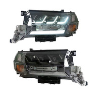 Nouvel ensemble de phares avec projecteurs LED à trois yeux 12V 55W pour Land Cruiser 2016-2018 pour la modification