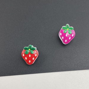 Cute Cherry Strawberry Mini Hair <b>Clips</b> 5 Cm Plastic Resin Gripper For Child Daily Use - Product Image 4