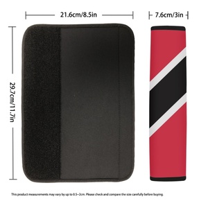 Coussinets de ceinture de sécurité en néoprène personnalisés avec drapeau national de Trinité-et-Tobago (lot de 2) – Réduisent <span class=keywords><strong>la</strong></span> friction sur les épaules pour les longs trajets - Product Image 3
