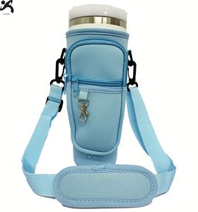 Sac bandoulière isotherme pour bouteille d'eau de 40 oz avec sangle et poches pour la marche, la randonnée, le camping, la salle de sport - Product Image 5