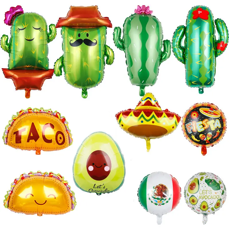 Hawaiian Tropical Party Balloon Cactus Aluminum Foil Decoration Balloons Summer Seaside Photograph Party Balloon