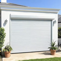 Vente directe du fabricant : Porte de garage à enroulement électrique avec grille de fenêtre ventilée et porte de sécurité à cadre métallique