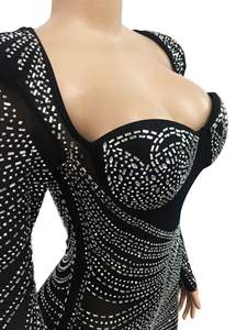 Bereit zum Versand Prom Luxus Diamant Sexy Maxi Long Bodycon Party Modest Abendkleid - Product Image 6