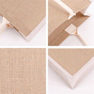 Xử lý Túi tote mua sắm làm bằng đay in có thể được thực hiện và màu logo tùy chỉnh - Product Image 4