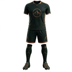 Conjunto de Camiseta de Fútbol Personalizada para Hombre en Verde Oscuro con Logotipo de Montaña Sublimado, Transpirable, de Manga Corta, Ajuste Atlético, para Toda Temporada - Product Image 1
