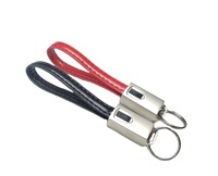 Kabel USB 25mm Android tipe-c, kabel pengisian daya USB tipe-c TPE/Zinc Alloy 2 in 1, Gantungan Kunci Mini mikro untuk ponsel