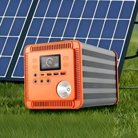 Station d'alimentation portable 500W, batterie LiFePO4 540Wh, générateur solaire pour la maison, les situations d'urgence, le camping, avec 2 ampoules LED, sorties AC/DC/PD