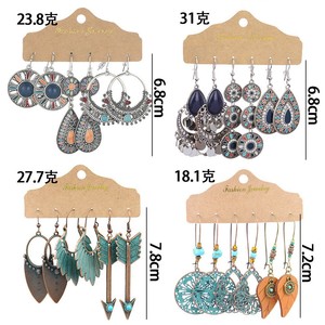 Boucles d'oreilles pendantes en alliage, bijoux fantaisie, style bohème, forme goutte d'eau, pour femmes, accessoires de fête - Product Image 5