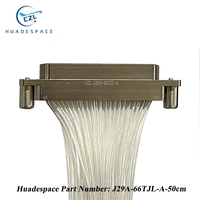 Conector Rectangular Miniaturizado de la Serie J29A, Cable de Enchufe y Tomacorriente J29A-66ZKP-A-50CM, Huadespace -55~+125 10Hz-2000Hz